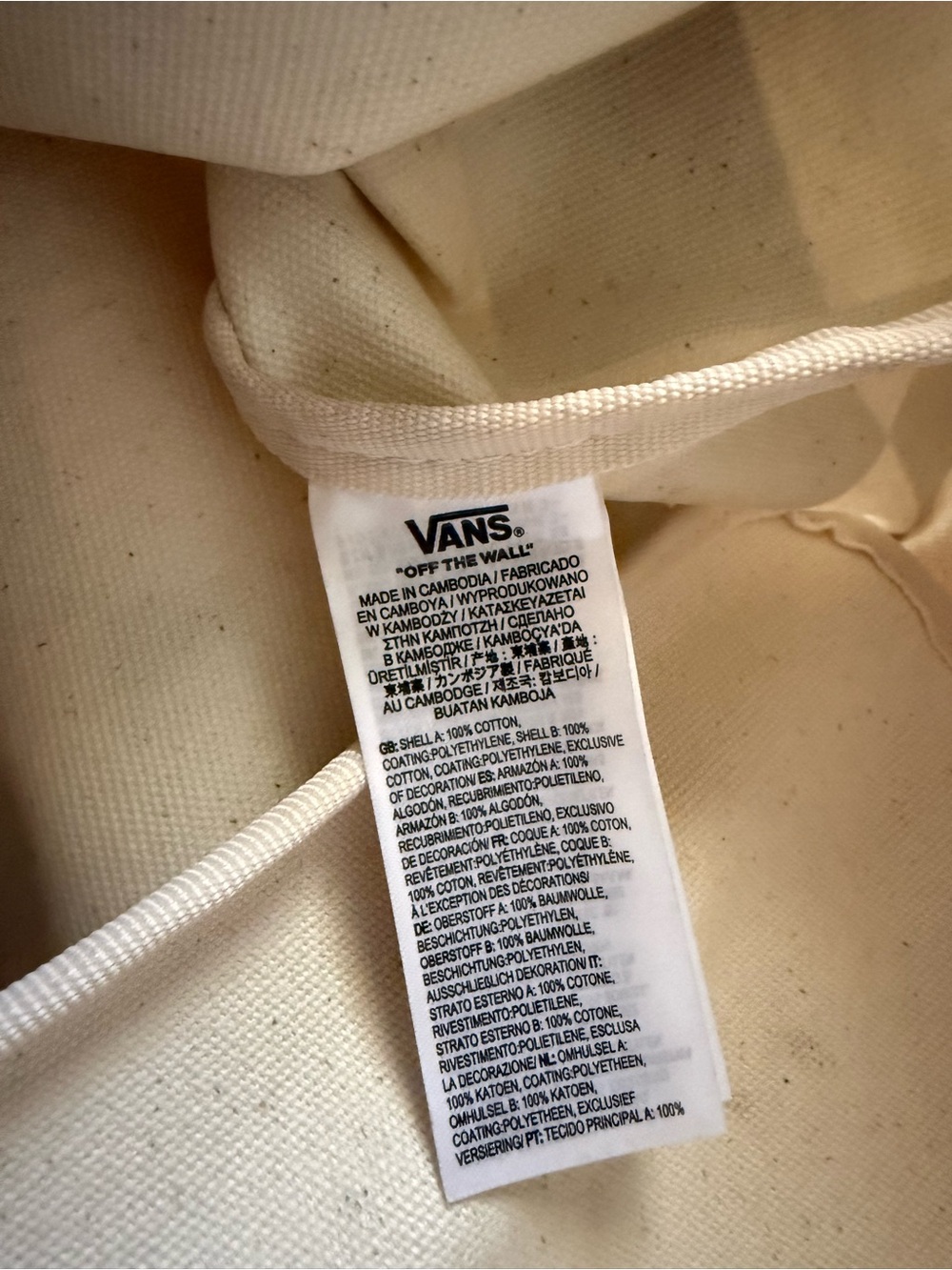 Vans Black and Cream Checkerboard Canvas Tote Bag - Picture 4 of 8